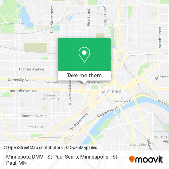 Mapa de Minnesota DMV - St Paul Sears