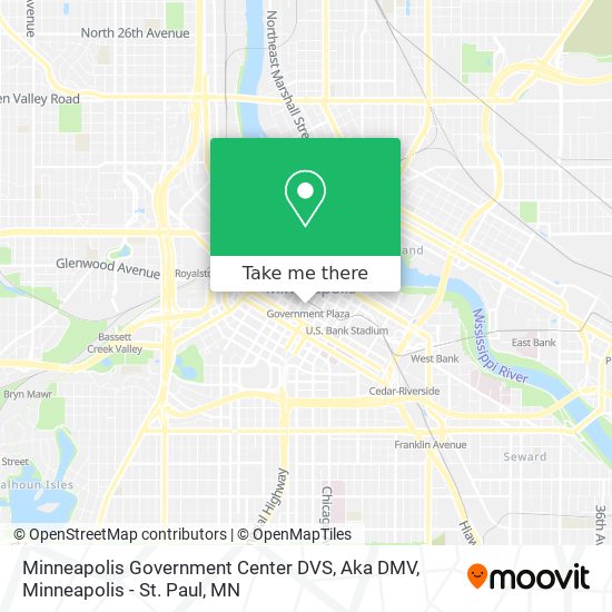 Mapa de Minneapolis Government Center DVS, Aka DMV