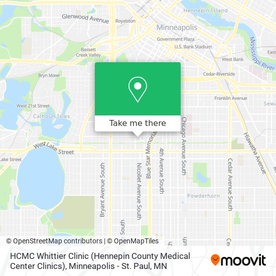 Mapa de HCMC Whittier Clinic (Hennepin County Medical Center Clinics)