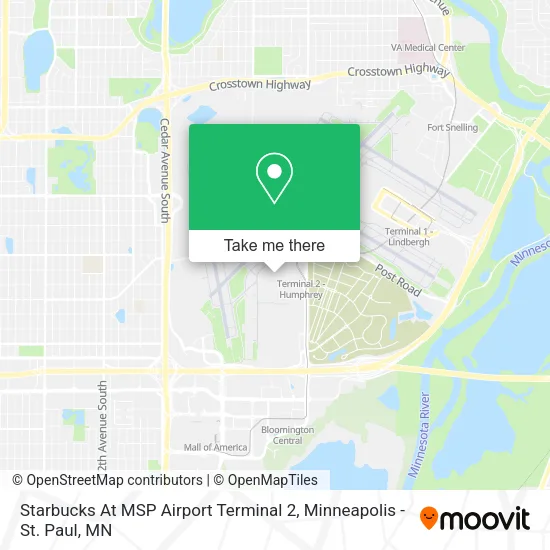 Mapa de Starbucks At MSP Airport Terminal 2