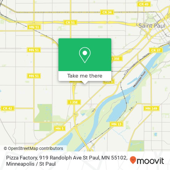 Pizza Factory, 919 Randolph Ave St Paul, MN 55102 map