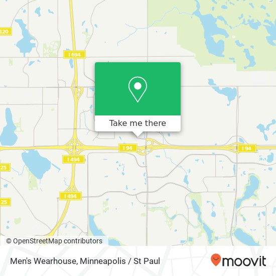 Mapa de Men's Wearhouse, 8302 3rd St N Oakdale, MN 55128