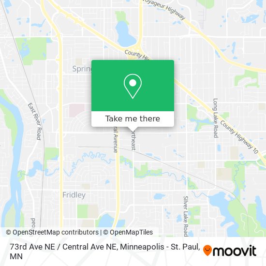 73rd Ave NE / Central Ave NE map