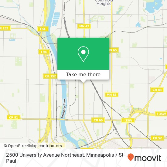 Mapa de 2500 University Avenue Northeast