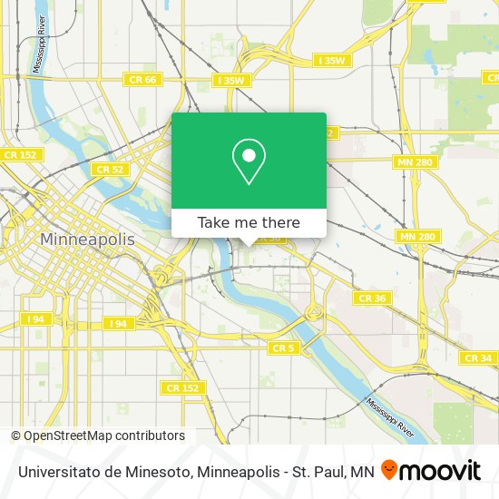 Universitato de Minesoto map