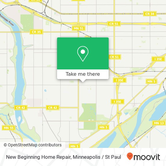 New Beginning Home Repair map