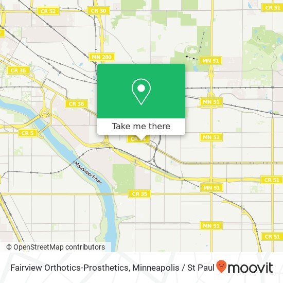 Fairview Orthotics-Prosthetics map