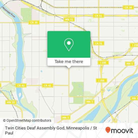 Twin Cities Deaf Assembly God map