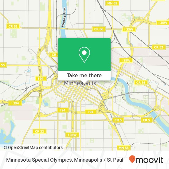 Mapa de Minnesota Special Olympics