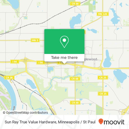 Sun Ray True Value Hardware map