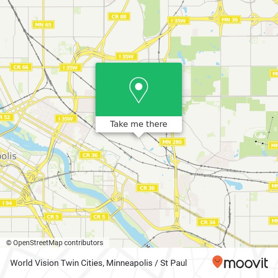 World Vision Twin Cities map