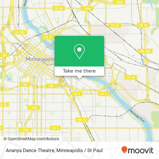 Mapa de Ananya Dance Theatre