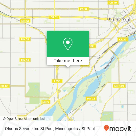 Olsons Service Inc St Paul map