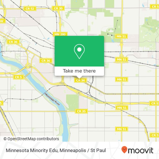Mapa de Minnesota Minority Edu