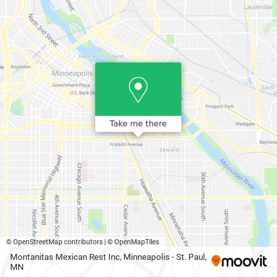 Montanitas Mexican Rest Inc map