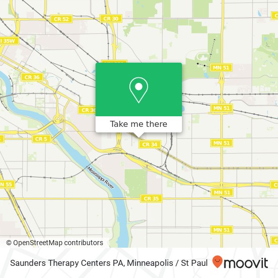 Saunders Therapy Centers PA map