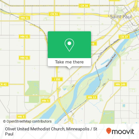 Mapa de Olivet United Methodist Church