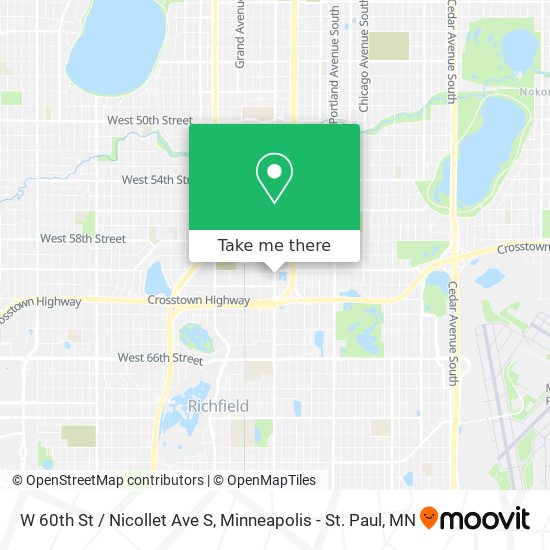 W 60th St / Nicollet Ave S map