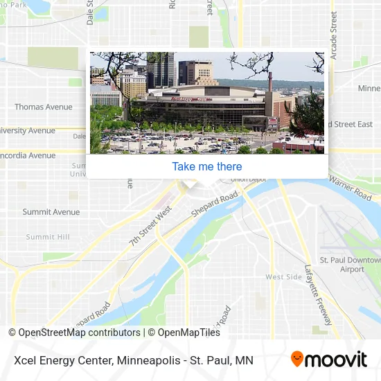 Mapa de Xcel Energy Center