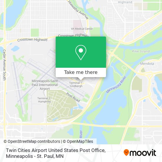 Twin Cities Airport United States Post Office map