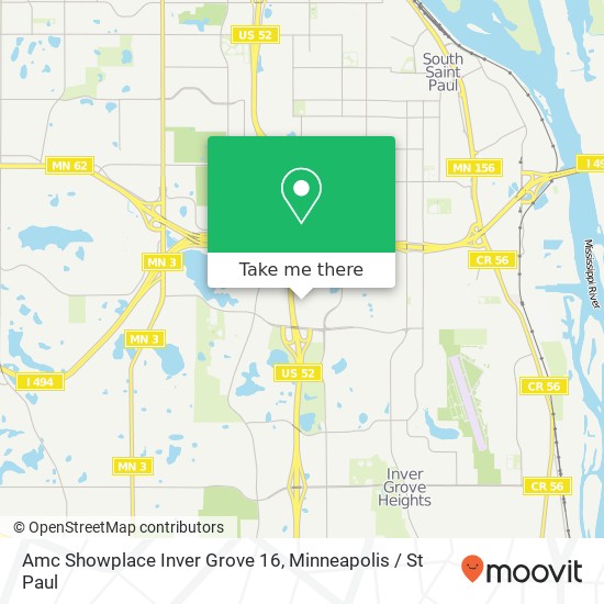 Mapa de Amc Showplace Inver Grove 16