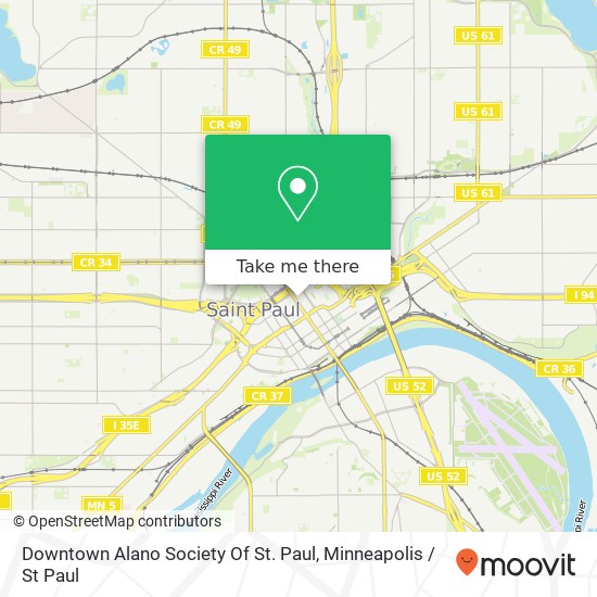 Downtown Alano Society Of St. Paul map