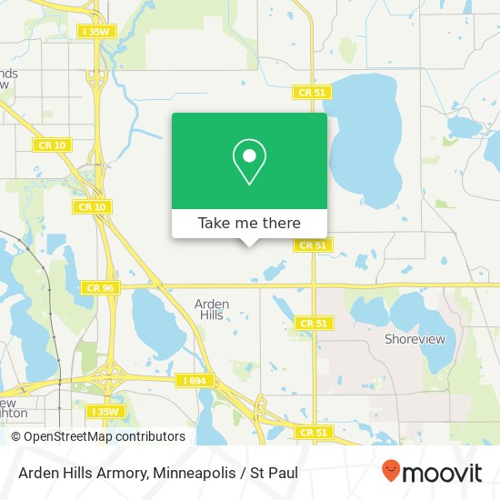 Arden Hills Armory map