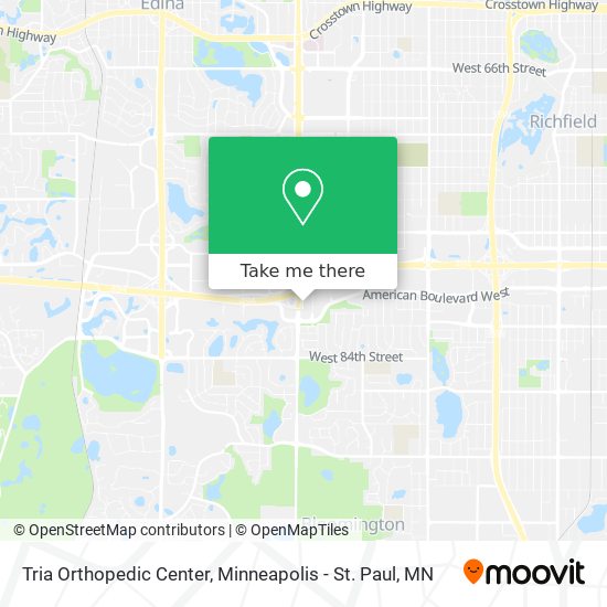 Tria Orthopedic Center map