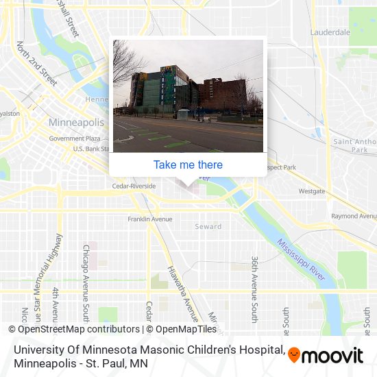 University Of Minnesota Masonic Children's Hospital map