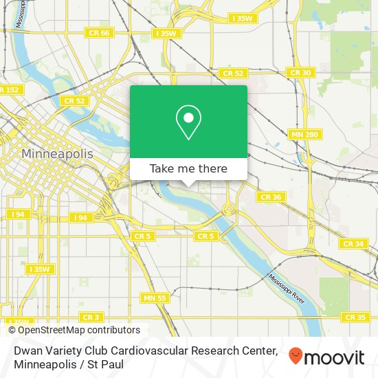 Mapa de Dwan Variety Club Cardiovascular Research Center