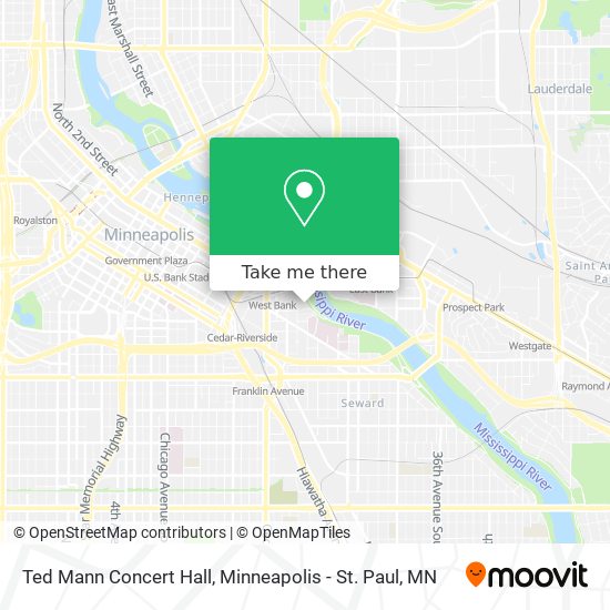 Mapa de Ted Mann Concert Hall