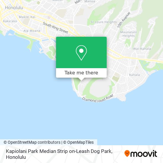 Kapiolani Park Median Strip on-Leash Dog Park map
