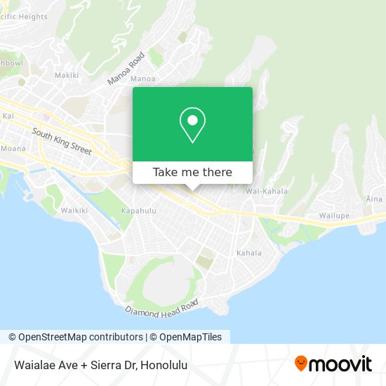 Waialae Ave + Sierra Dr map