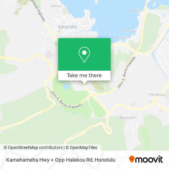 Mapa de Kamehameha Hwy + Opp Halekou Rd
