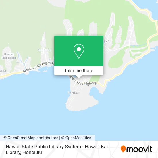 Hawaii State Public Library System - Hawaii Kai Library map