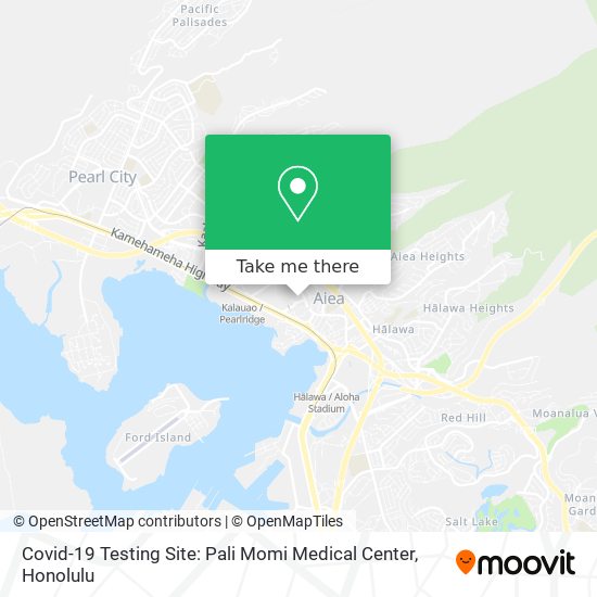 Mapa de Covid-19 Testing Site: Pali Momi Medical Center