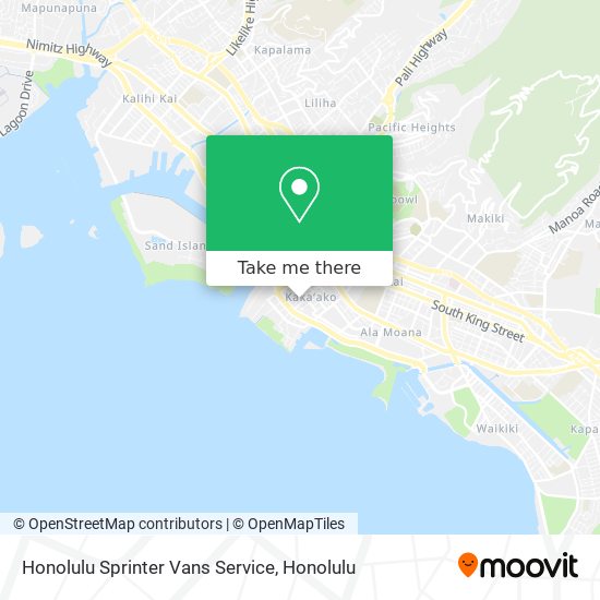 Honolulu Sprinter Vans Service map