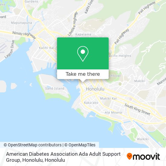 American Diabetes Association Ada Adult Support Group, Honolulu map