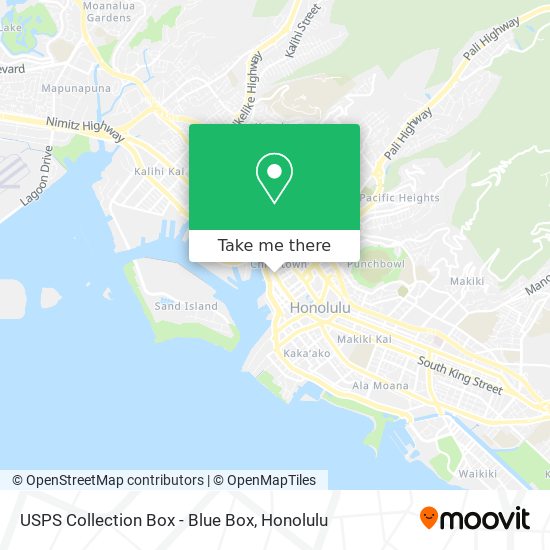 Mapa de USPS Collection Box - Blue Box