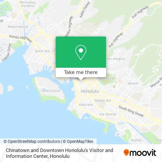 Chinatown and Downtown Honolulu's Visitor and Information Center map