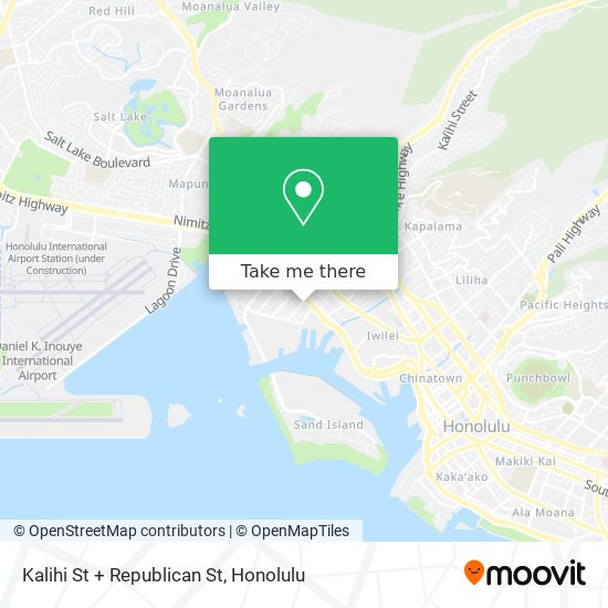 Kalihi St + Republican St map