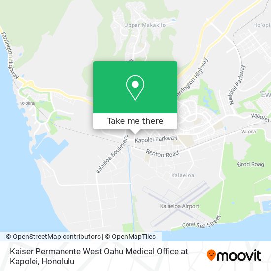 Mapa de Kaiser Permanente West Oahu Medical Office at Kapolei