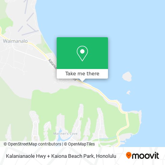 Kalanianaole Hwy + Kaiona Beach Park map