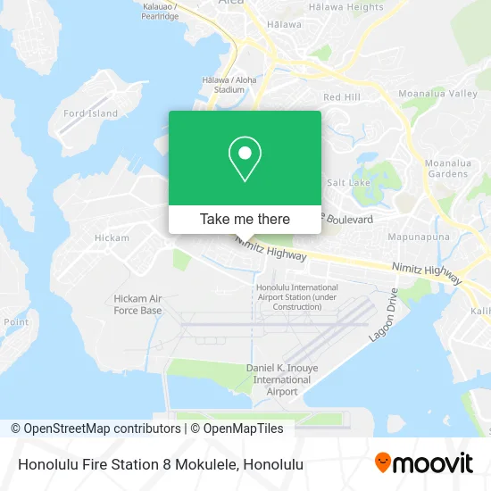 Honolulu Fire Station 8 Mokulele map