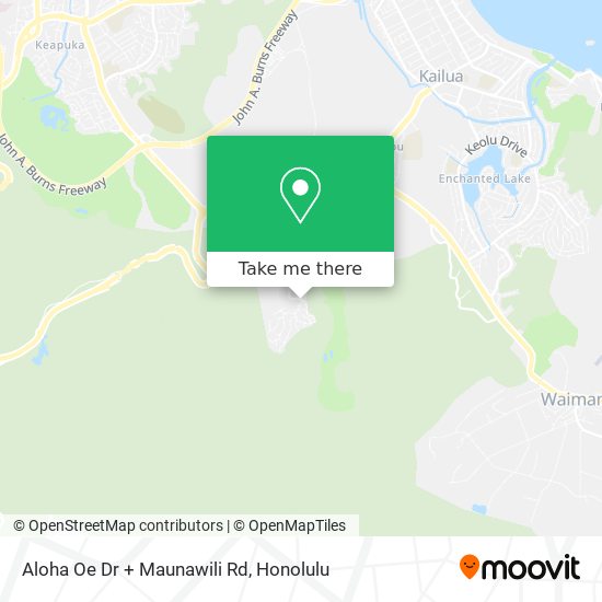 Aloha Oe Dr + Maunawili Rd map
