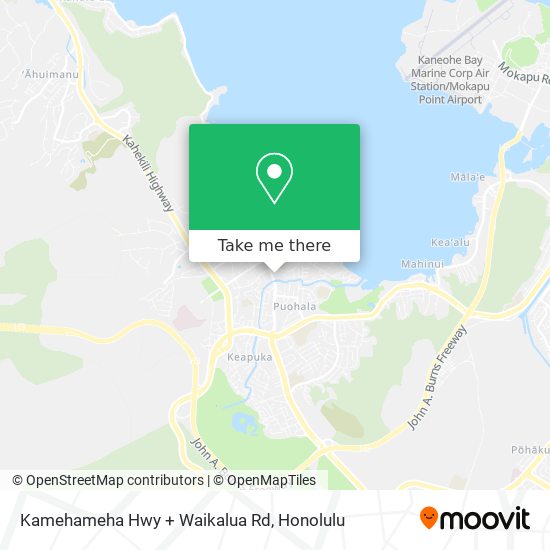 Mapa de Kamehameha Hwy + Waikalua Rd