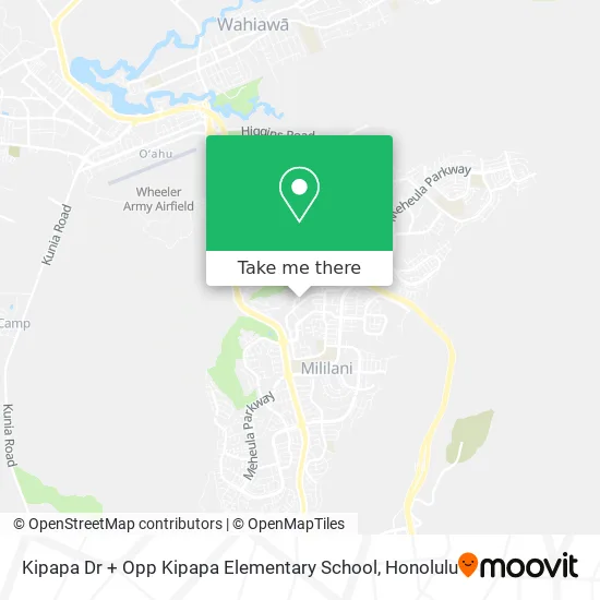 Mapa de Kipapa Dr + Opp Kipapa Elementary School