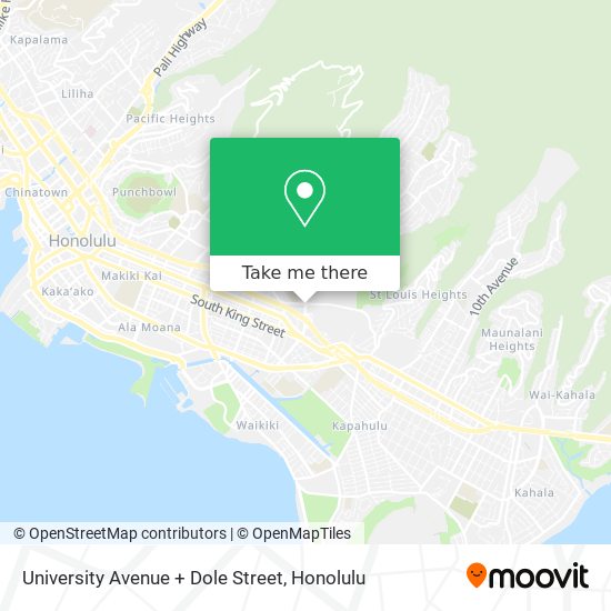 University Avenue + Dole Street map