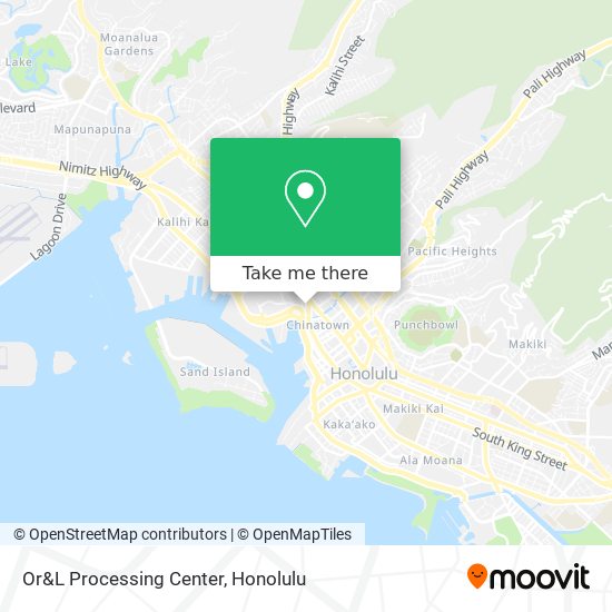 Or&L Processing Center map