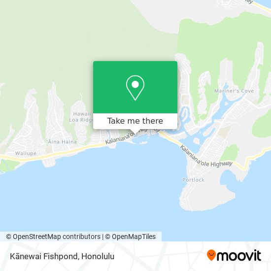 Kānewai Fishpond map